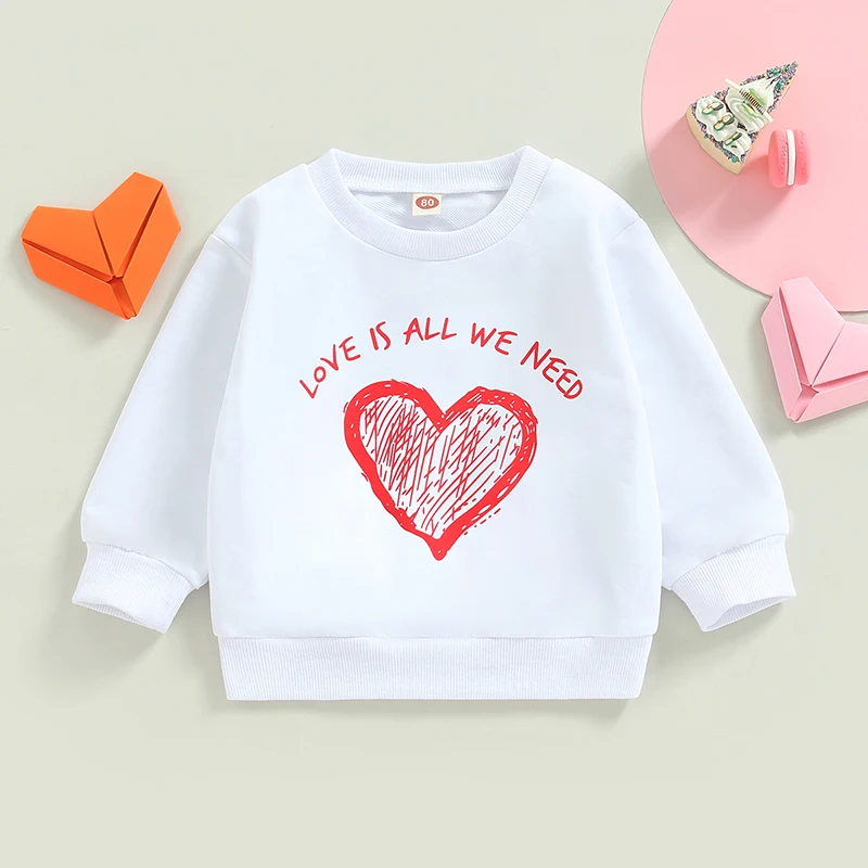 Ropa de Jersey para el Día de San Valentín para niños y niñas, sudadera ...
