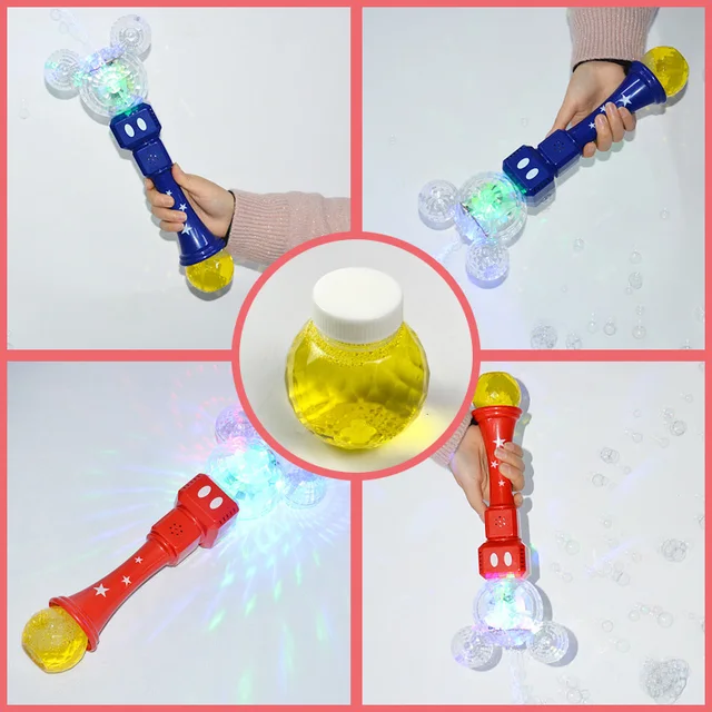 Disney New Cartoon Minnie Bubble Machine Electric Bubble Stick Toy Mickey Mouse Boys Girls Party Children Toys Birthday Gift 4