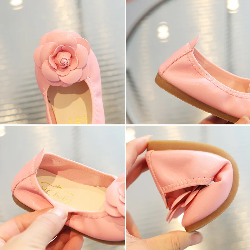 Girl Shoe Spring Soft Sole Dance Shoe Casual Flower Princess Fashion Mary Jane Flat Sole Leather Kid leather shoes mary jane shoes girls shoes girls flats