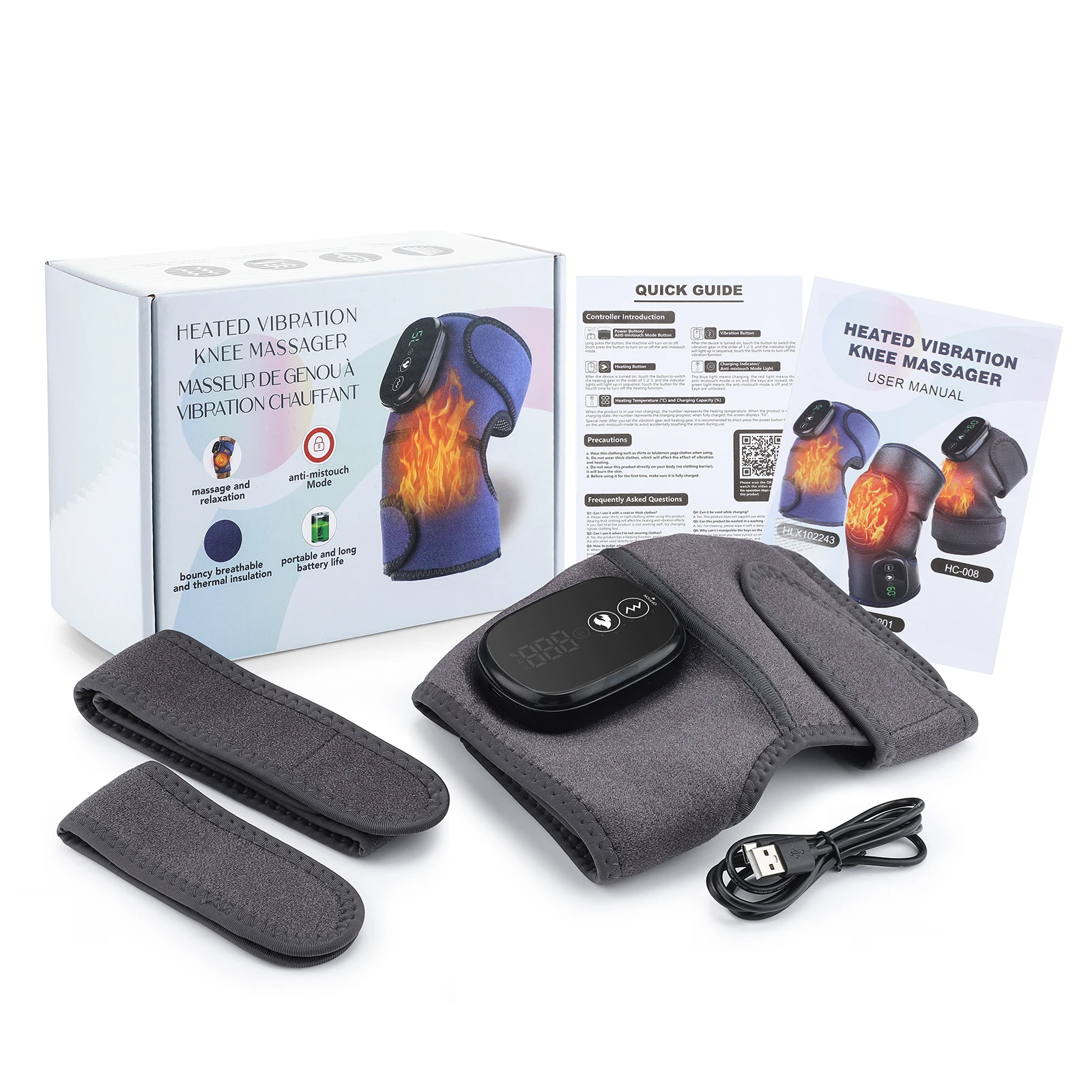 Electric Heated Knee Massage Physiotherapy Pad 3 in 1 Massager For Shoulder Elbow Knee 6-speed Hot Compress Relax Muscle: 3 - 5 Days Free Delivery Only UK