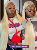 Pas cher 40 42 pouces 613 blond droit perruques de cheveux humains 13x4 13x6 HD dentelle frontale perruques Remy miel blond os droite dentelle avant perruque 5
