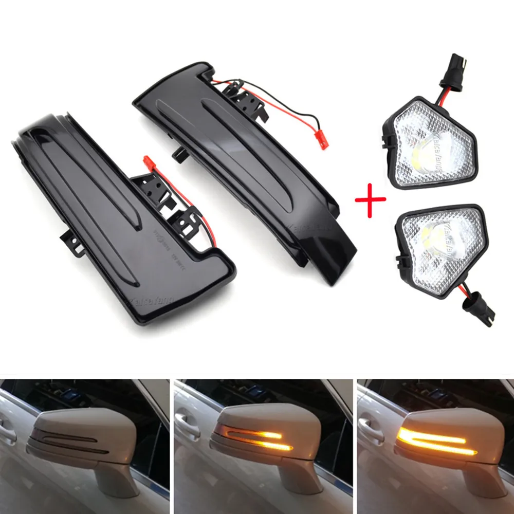 LED Dynamic Turn Signal Light With Side Mirror Puddle Lamp For Mercedes