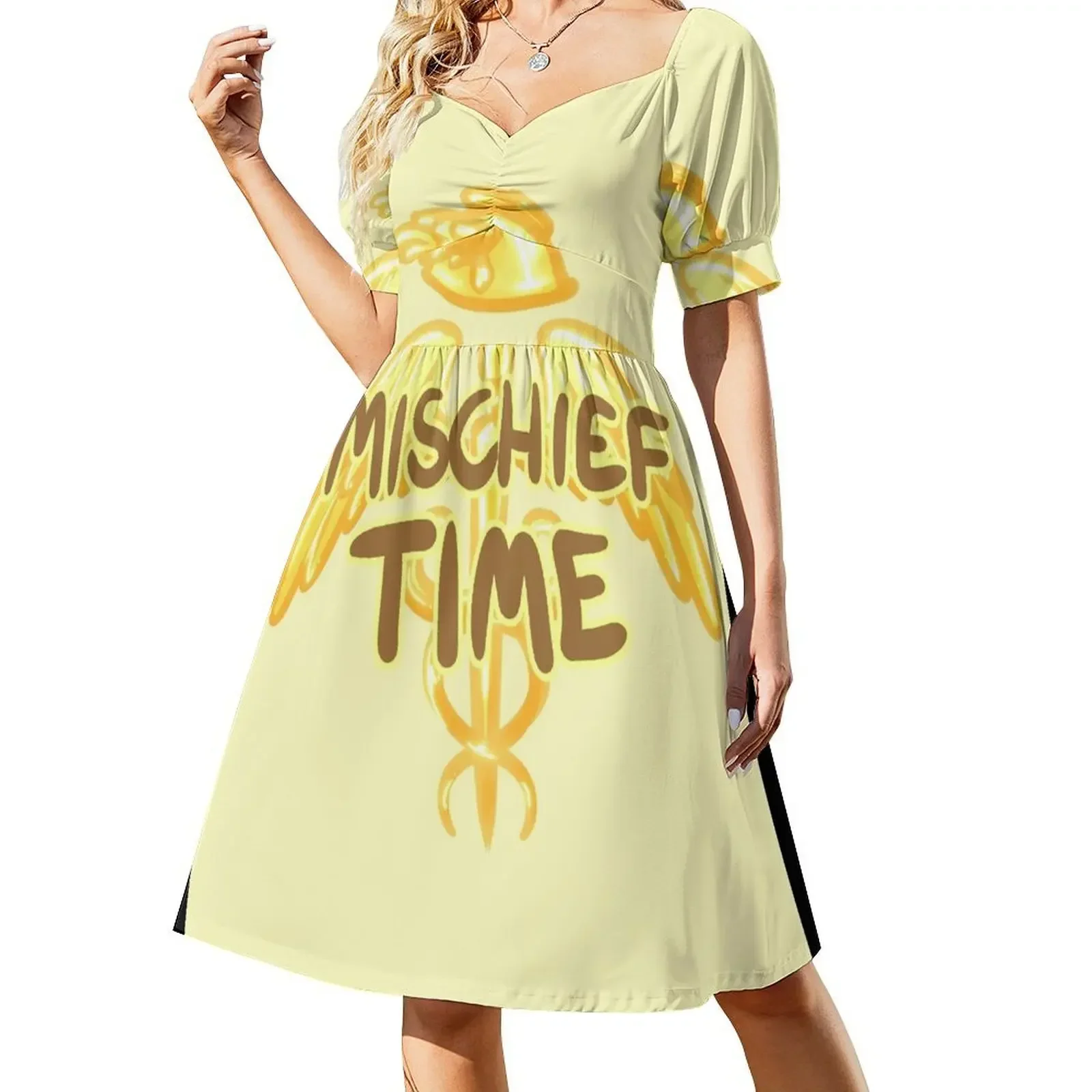 thumbnail image 1 of Vestido de manga corta Mischief Time, falda de verano, vestido de vendaje, vestido de cumpleaños, 1 of 7