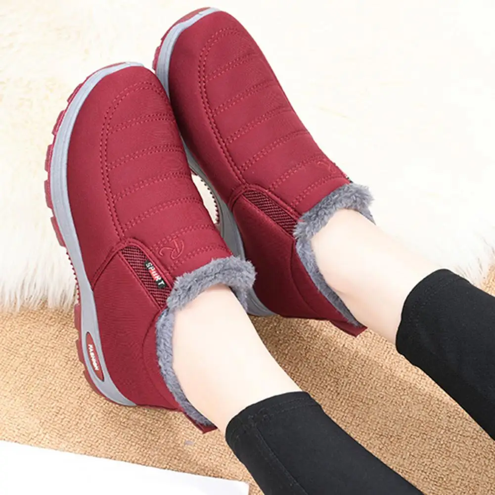 Waterproof Snow Boots Winter Plush-lined Unisex Sneakers with Non-skid Sole for Hiking Running Waterproof Comfortable Athleisure