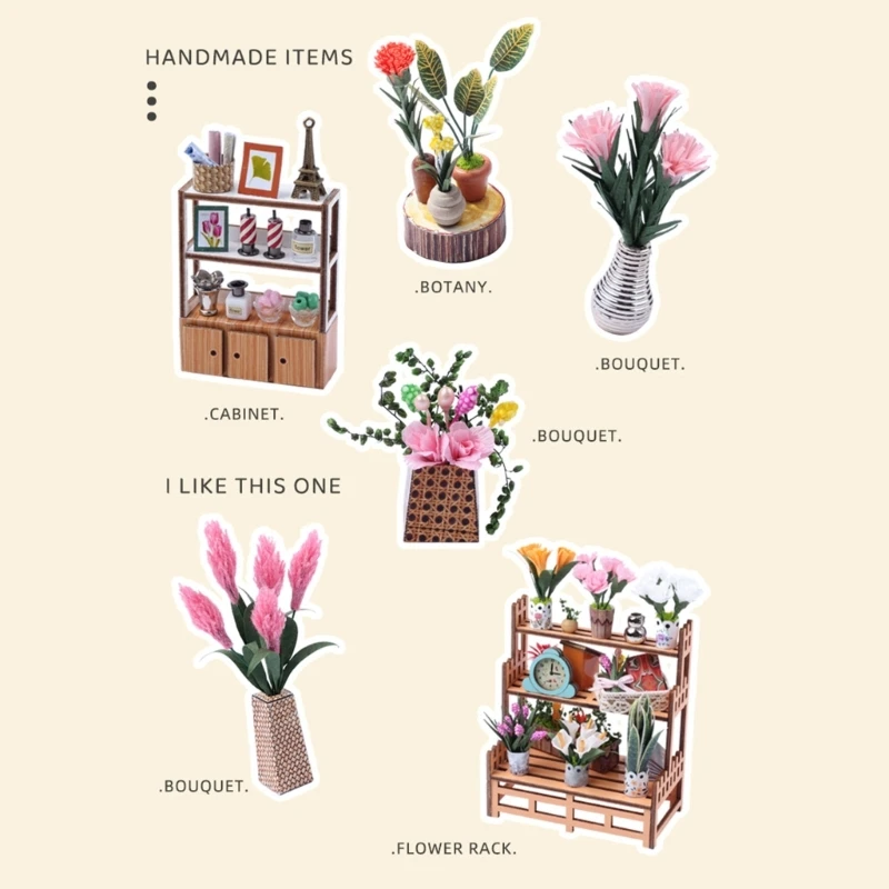 DIY Glow Miniature House Models with Furniture Kits Kids Educational Toy Handmade 3D Greenhouse Art Crafts Women Girls Gifts 3