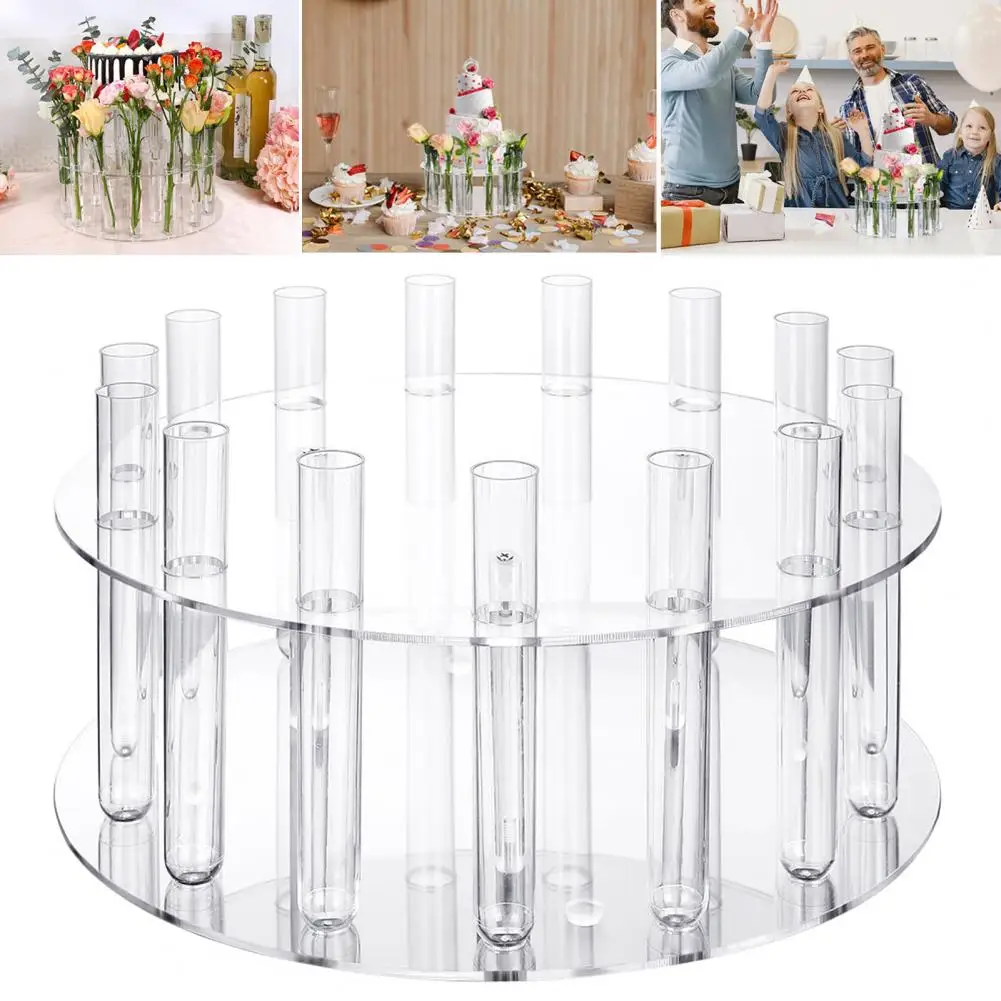Acrylic Cake Stand for Wedding Party Elegant Acrylic Cake Stand with Floral Centerpiece for Weddings Parties Dessert Displays