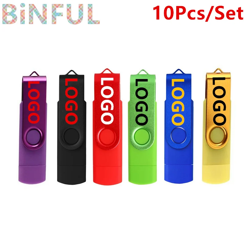 Металлический OTG 10 шт. Usb флэш-накопитель U-диск карта памяти 64 ГБ для смартфона