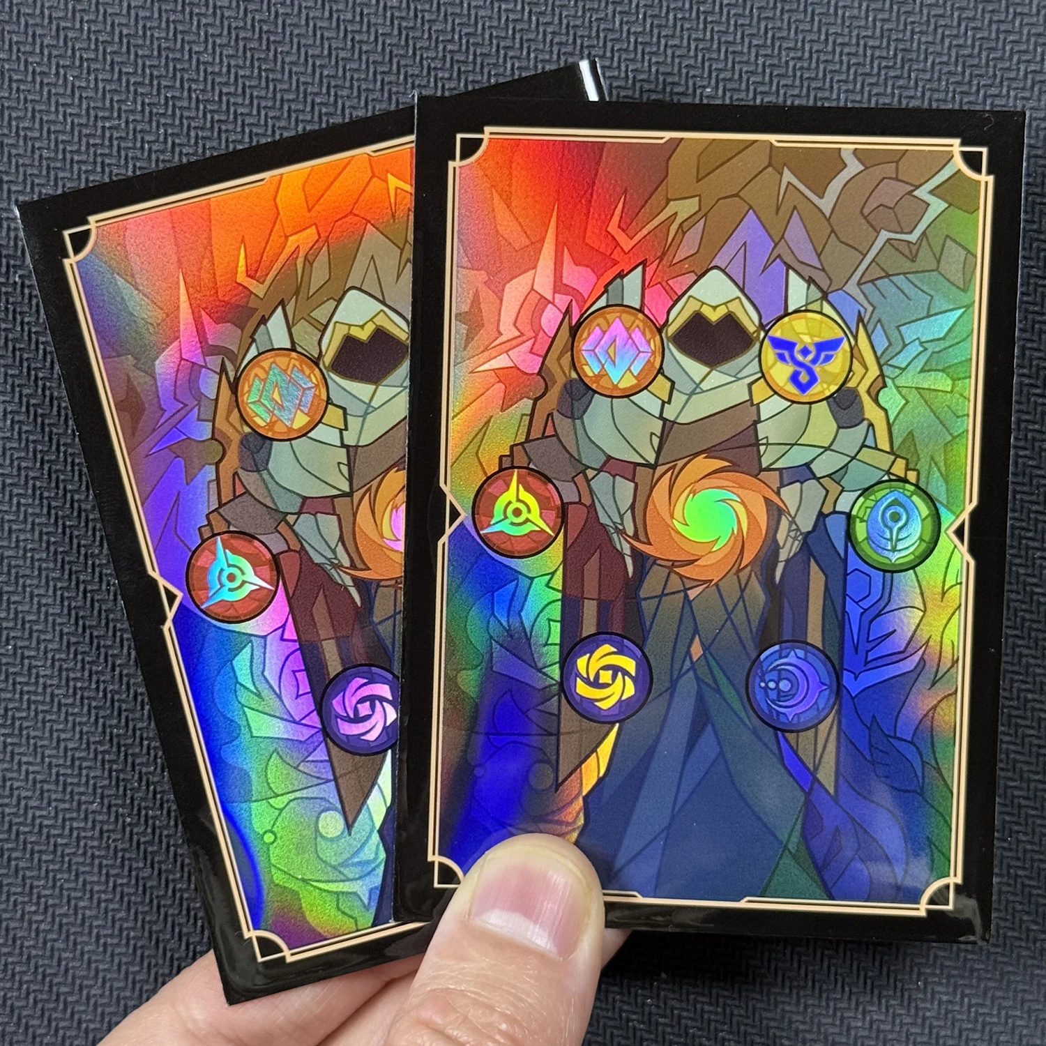 60개입 호로그램 맞춤형 카드 슬리브, 표준 사이즈 카드 포켓, 테이블 게임 보호용 66x91mm