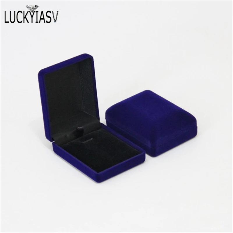 Wholesale Pendant Necklace Chain Storage Package Gift Box Soft Black/Blue/Red Velvet Casket Long Earrings Jewelry Organizer Box
