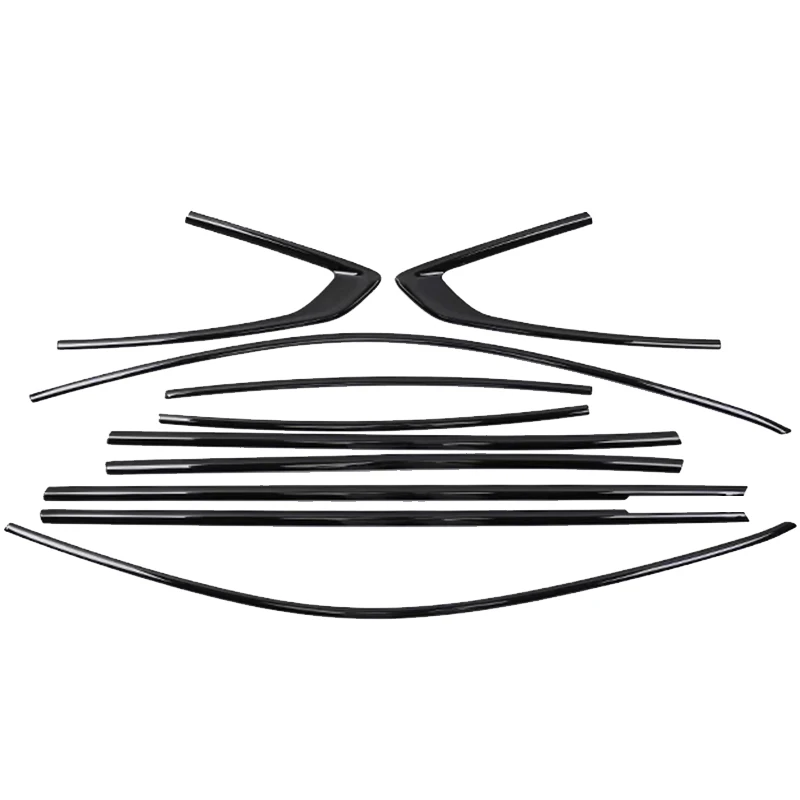 Car Accessories FIT For Volkswagen Arteon VW CC 2019-2023 stainless steel Black Car Window Sill Trim Molding Cover trim 10PCS 2
