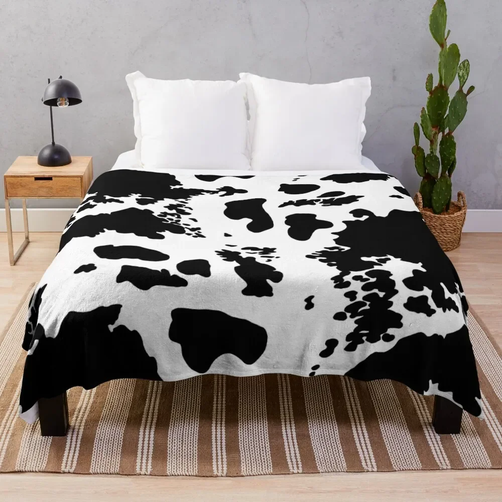 

Black and White Cowhide Print Pattern Throw Blanket Decorative Sofas christmas decoration Flannels Blankets