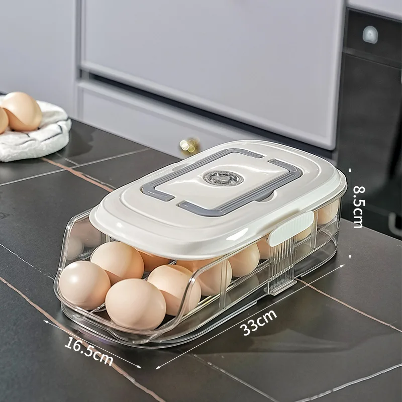 Home Refrigerator Automatic Rolling Egg Storage Tray Side Door Storage Container Food-Grade Rolling Egg Rack