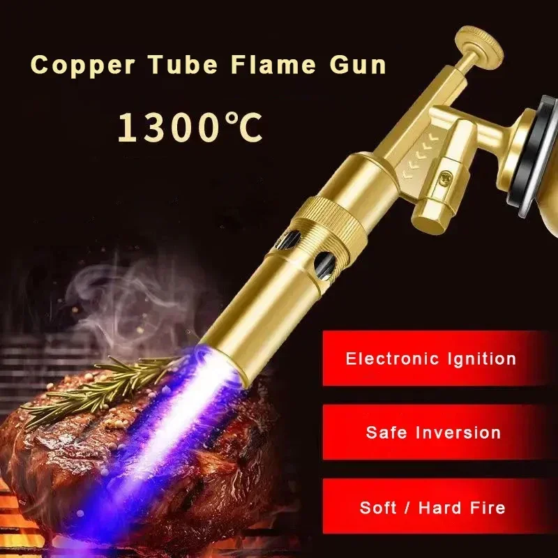 Portable Copper Welding Gas Torch Flame Gun Butane Burner Outdoor Camping BBQ Kitchen Lighter Flamethrower Welding Equipment gas torch welding torch gas burner butane torch