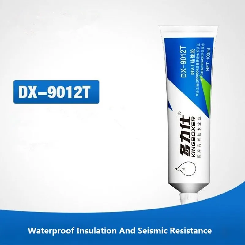 DX-9012T 산업용 실리콘 접착제, 고온 내성 밀봉, 방수 본드, LED 전자 부품 접착제, 100ml