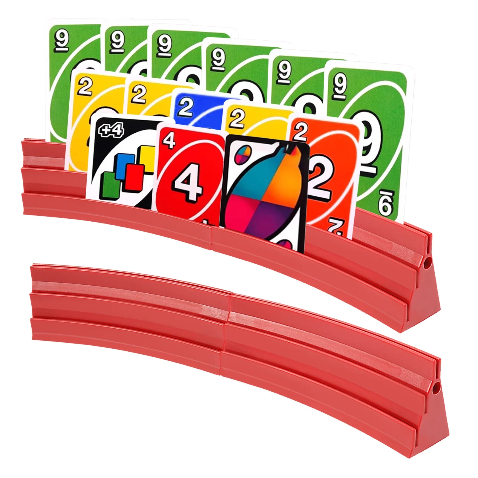 Description Picture 2 of item4PCS Plastic Card Holders Large Capacity Portable Stackable Storage Game Card Tray Keep Focusing Playing for Adults Kids Seniors