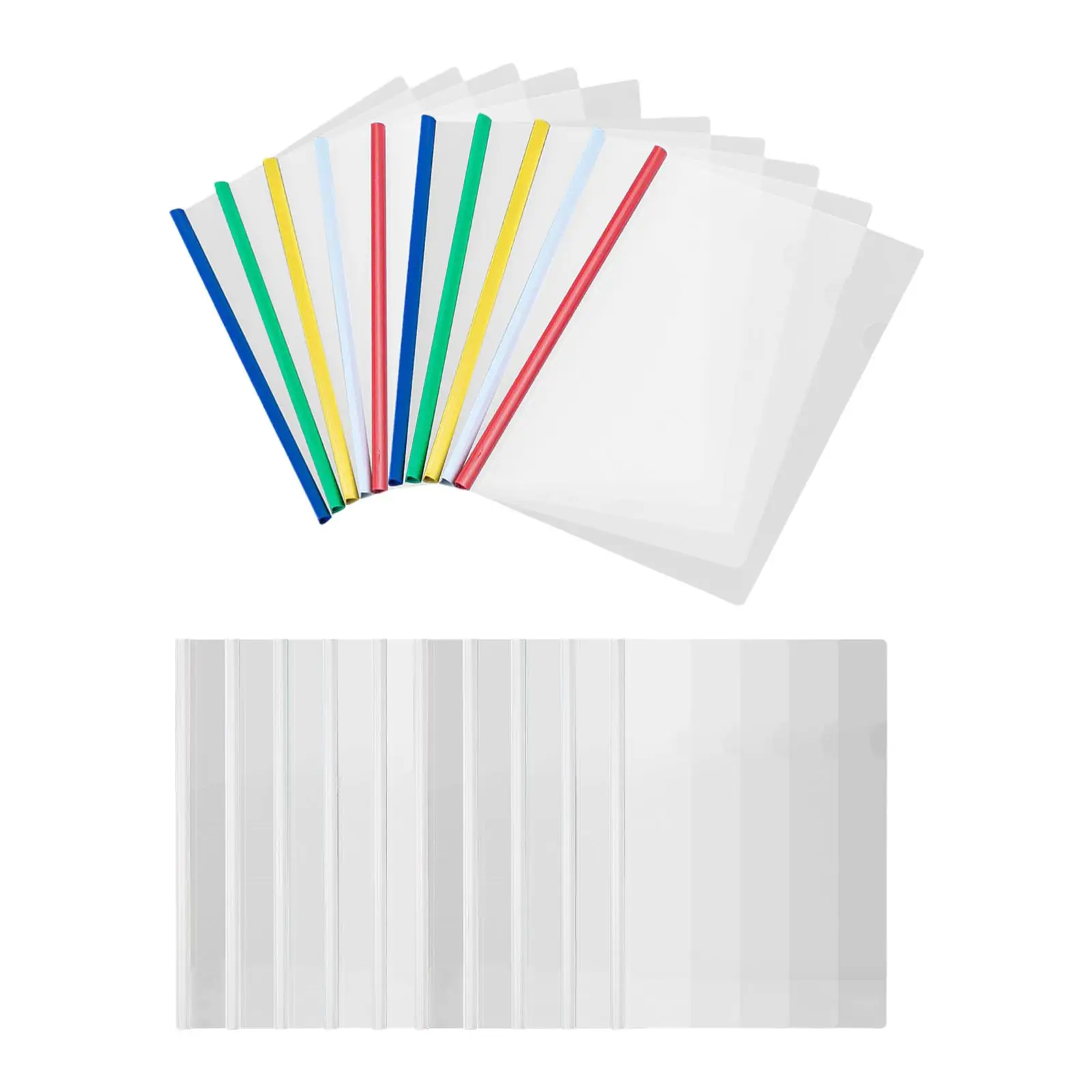 

10Pcs Clear Report Covers Letter Size Paper Protector Sleeves Slide Binders Folders
