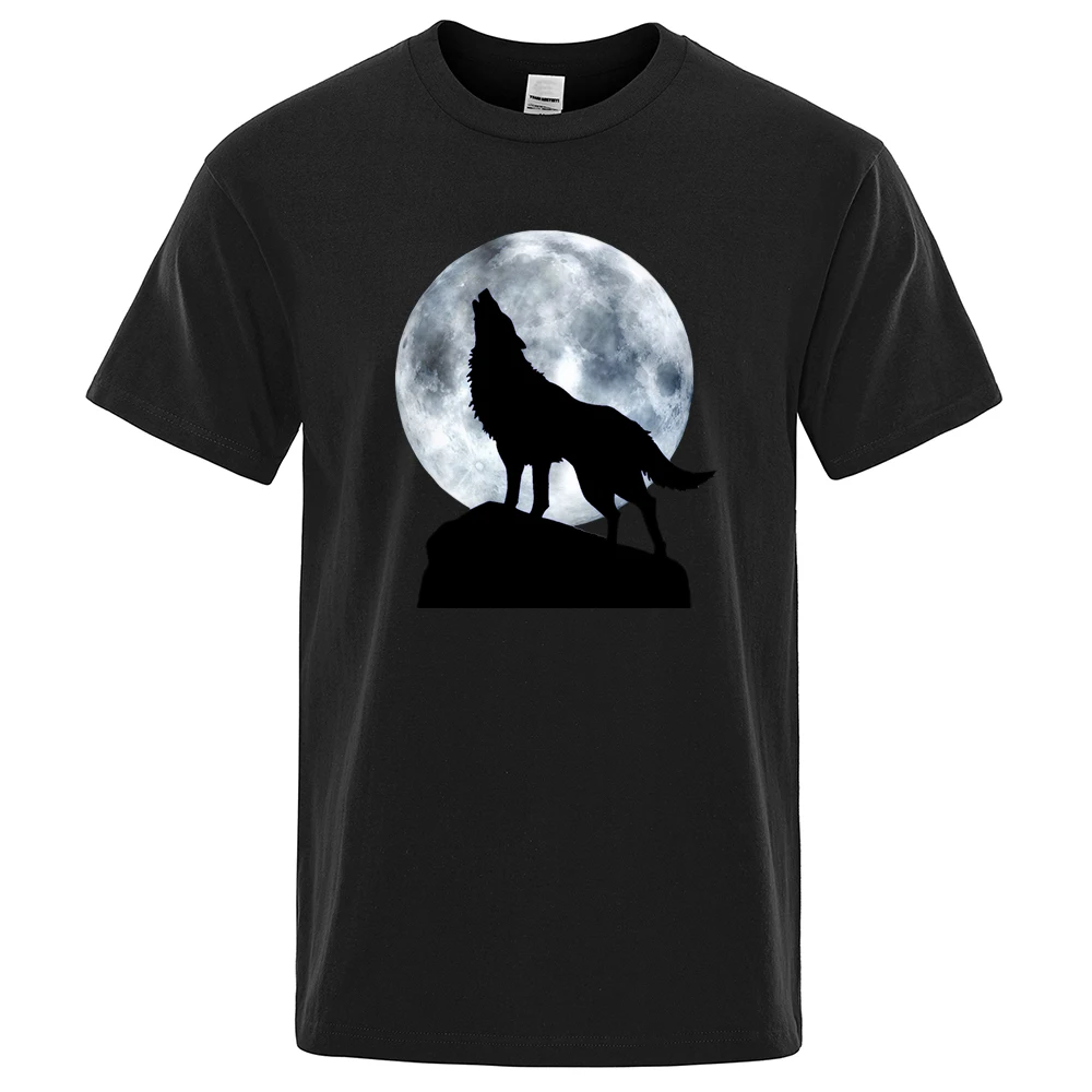 

Funny Wolf Clothes Mens Comfortable Street T-Shirt Summer 100% Cotton Oversize T-Shirt Hip Hop Personality Anti-Wrinkle T Shirts