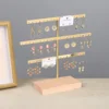 Support organisateur de bijoux à 52 trous, Base en bois, avec support pour boucles d'oreilles en métal, idéal pour la décoration de la maison et les accessoires de mariage