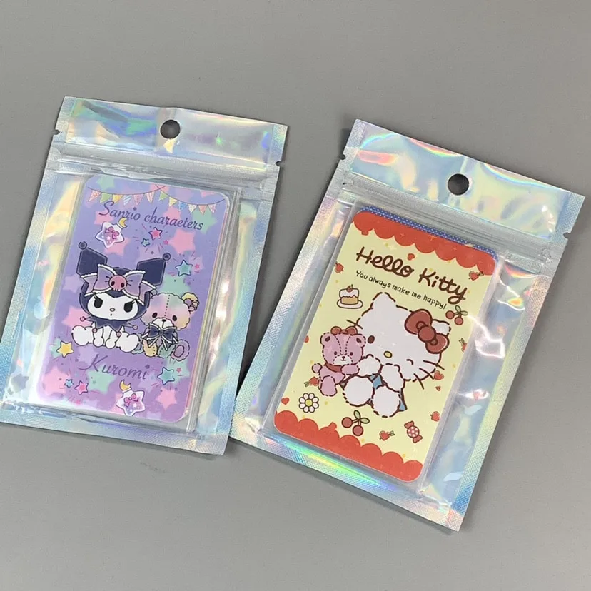 

5-10pcs/set Sanrios Cards Kuromi Metal Gold Rare Collection Battle Trainer Card Hello Kitty Child Toys Gift My Melody Laser Card