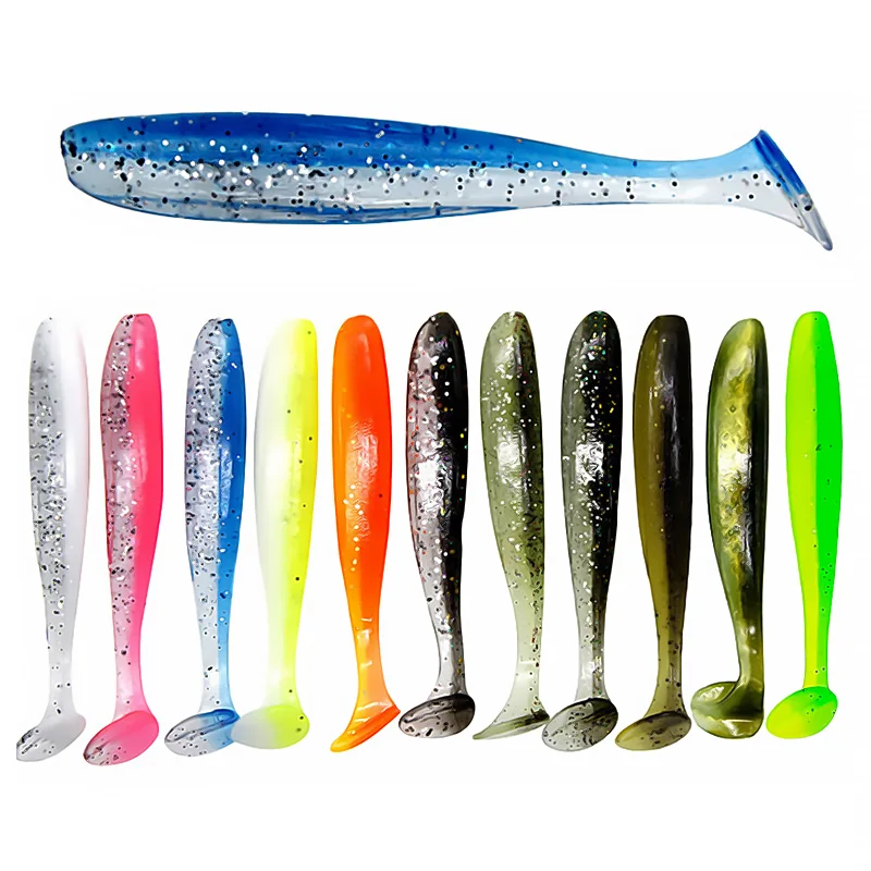 Bazooka Shad Worm Fishing Soft Lure Big Silicone 90 100mm Bait T Tail Easy Shiner Wobbler Swimbait Pesca Trout Pike Bass Winter