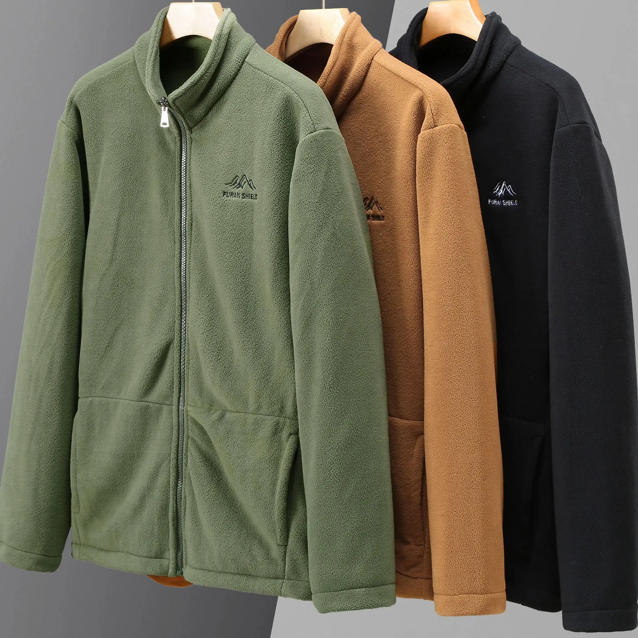 

Осенне-зимняя мужская теплая Двусторонняя флисовая куртка, утепленная мужская повседневная куртка, новинка, искусственное пальто