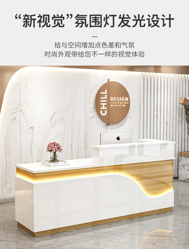 Description Picture 5 of itemLights Luxury Reception Stand Speech Modern Nordic Reception Offices Executive Podium Muebles De Recepcion Bar Furniture Counter