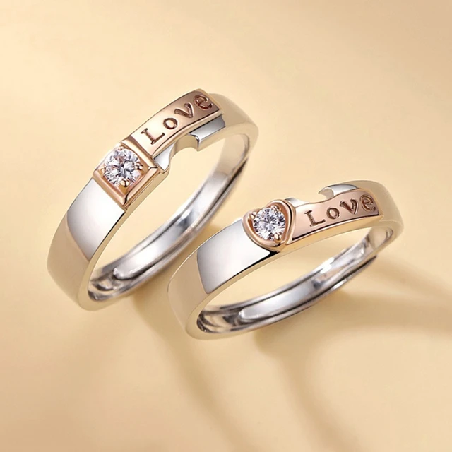 Buy Giva Sterling Silver One Size Rose Gold True Love Couple Rings Online  at Best Prices in India - JioMart.