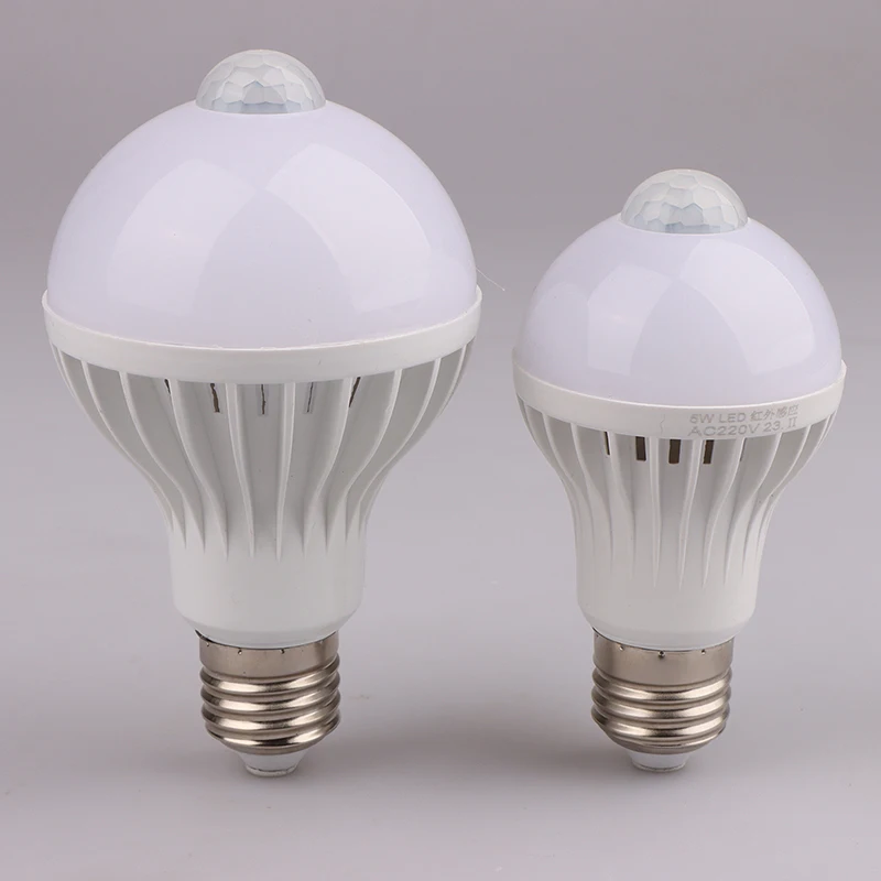 LED 220V E27 PIR 모션 센서 램프, 모션 센서 포함 전구, 적외선 방사 모션 감지기, 야간 조명, 5W, 7W, 9W, 12W
