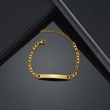  Fashion Customized Words Bar Chain Bracelet For Men Stainless Steel Adjustable Engraving Name Bangle Party Jewelry 