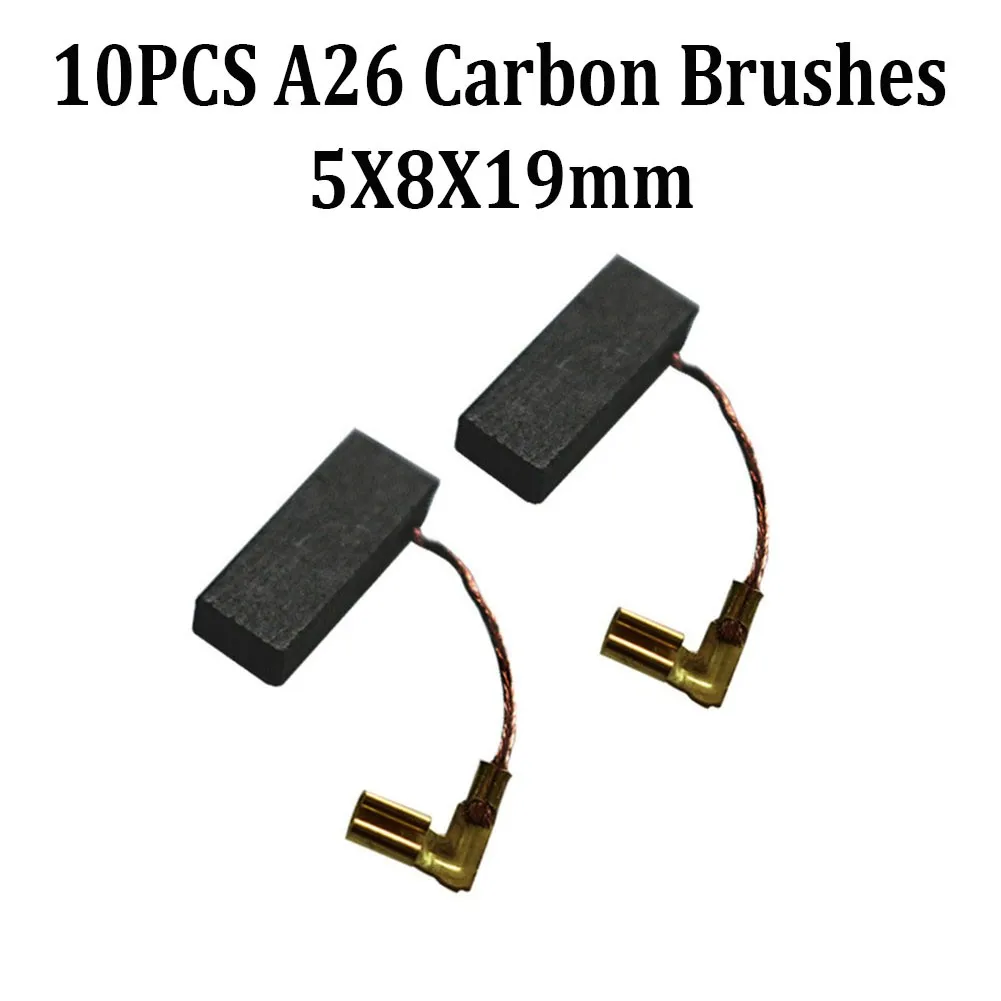 

Motor Carbon Brushes A26 (5X8X19mm) 5X8X19mm 8 Size Carbon & Copper Alloy For Electric Motor Tool Repair Newest