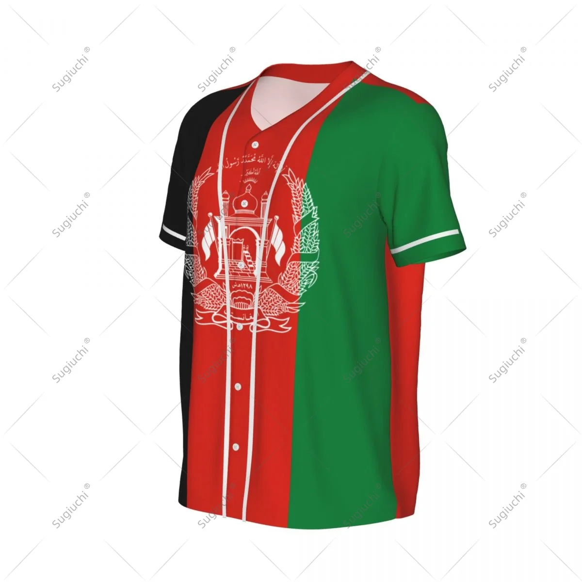 3D Printed Afghanistan Flag Men Baseball Jerseys Mesh Sports T-shirt Tees Name Nunber