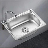 Kitchen sink Handmade stainless steel single bowl sink above counter or wall mounted vegetable Wash basin set mx4221950 2