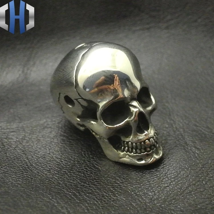 Brass Skull Head Three Links DIY Paracord Beads Umbrella Pendants Personalized Accessories EDC Knife Beads diy beads accessories