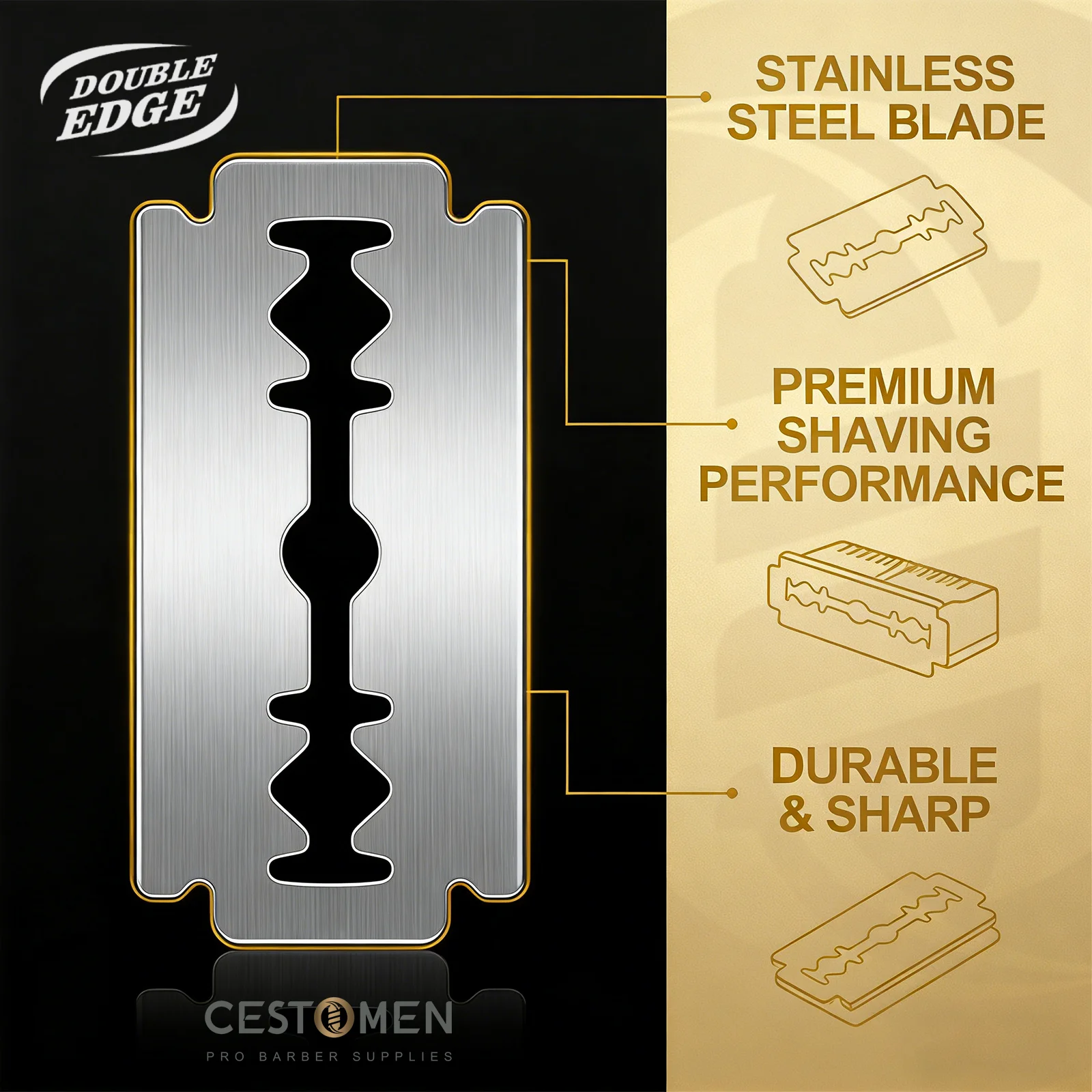 10Pcs/100Pcs Stainless Steel Razor Blades Old-Fashioned Manual Double Edge Shaver Razor Blade Hairdressing Barber Shaving Tools