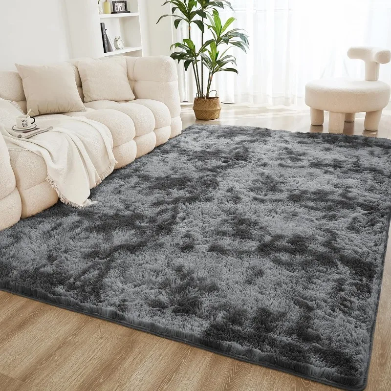 Fuzzy Area Rug for Living Room Bedroom, White Shag Furry Rug for Nursery Kids Girls Boys, Ultra Soft Plush