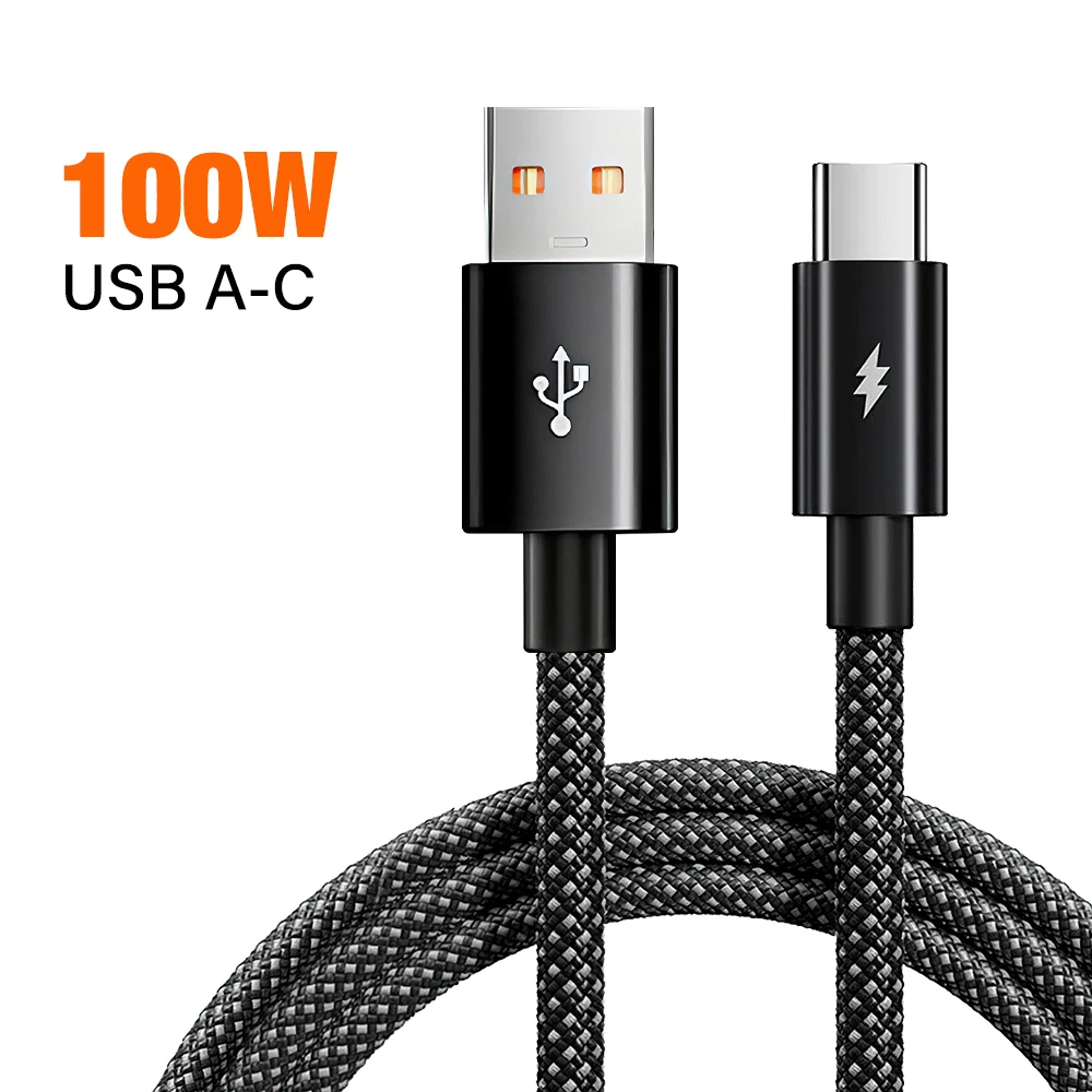 High-Speed USB Type C Charging Cable - 100W/60W, Fast Charging, 1M/2M Length