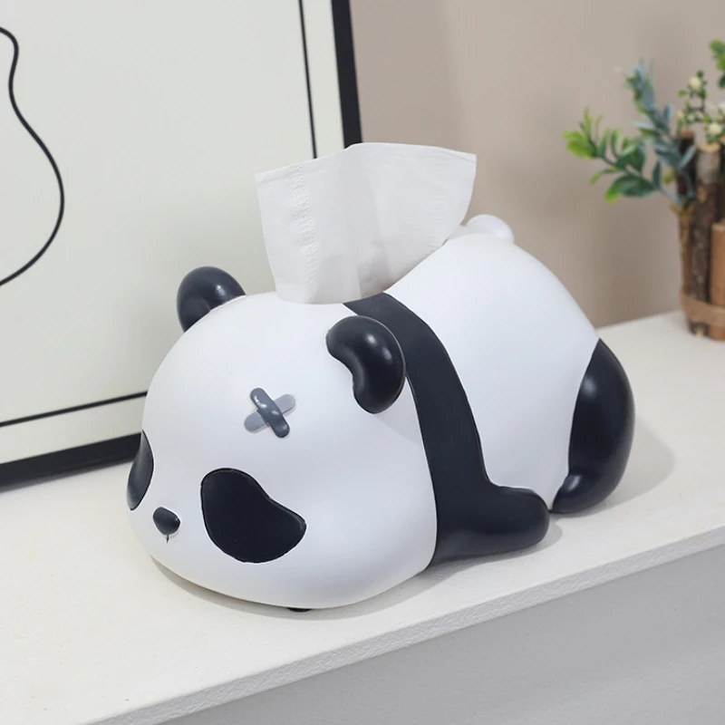 Creative Mischievous Panda Tissue Box Living Room Decoration Micro Model Paper Drawer Storage Tool 3