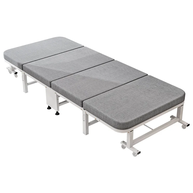 Foldable bed with wheels 190*80Cm Folding Single Bed Foldable Bed Adult Rest Portable Office Lunch Break Siesta Easy to carr