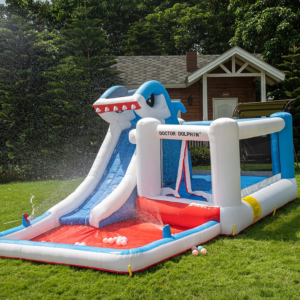 

Factory Customizable Shark Inflatable Bouncy Castle Jumping House Bounce House Slide For Kids