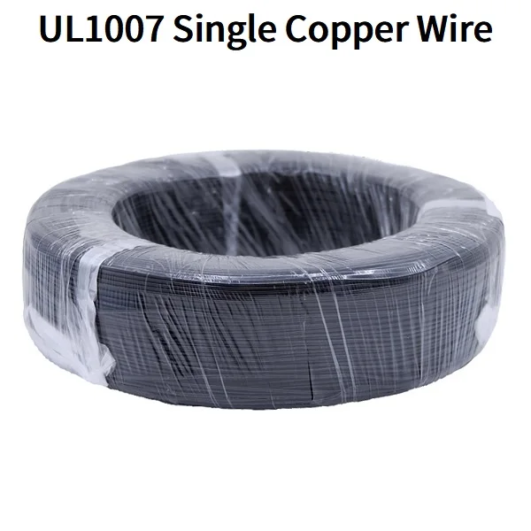 thumbnail image 1 of Cable de un solo núcleo de 5 m/50 m, cable de cobre estañado de PVC UL1007, cable sólido de 14/16/18/20/22/24/26 AWG, cable eléctrico para equipos de bricolaje, 1 of 5