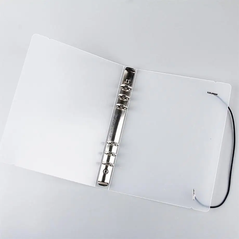 1 Pcs A4A5A6 Creative Frosted Semi Transparent PP Strap Loose Leaf Notebook Book Clip Notebook Shell
