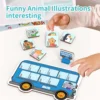 Animal bus platform parent-child interactive fun addition and subtraction tabletop children's puzzle game toys 3