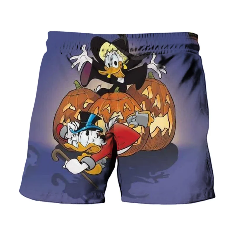 Disney Mickey Minnie And Donald Duck Print Summer Men's Swimwear Beach Club Halloween Collection Fashion Casual Shorts 2024 5