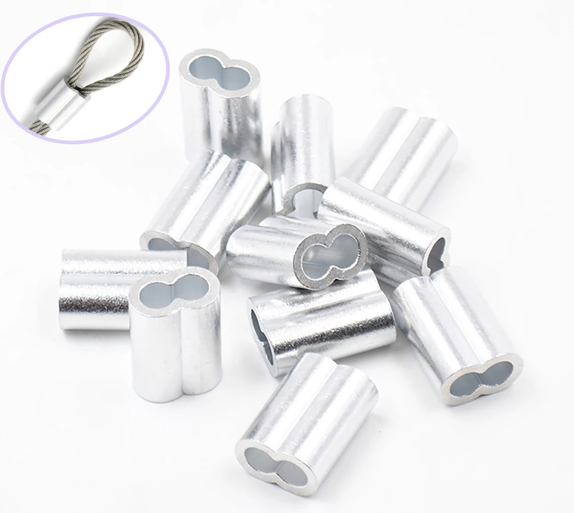 M1M12M12AluminumCasingCrimpingLoopWireCableRopeFixingClip8