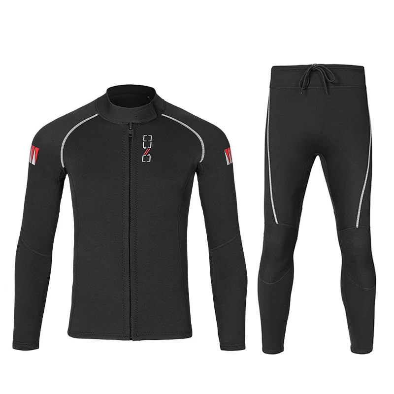1.5mm Split Warm Wetsuit A Full Set Of Men Women Long-Sleeved Cold And Sun Protective Thickened Water Sports Jellyfish Clothing