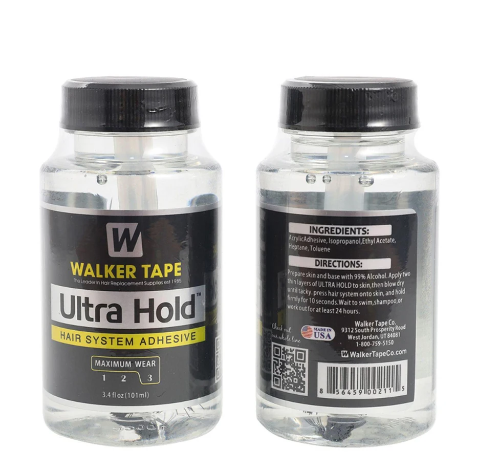 Wig Glue Ultra Hold Waterproof Hair Glue for Lace Wig/Toupee/Closure Invisible Hair System with Brush+Lace Remover