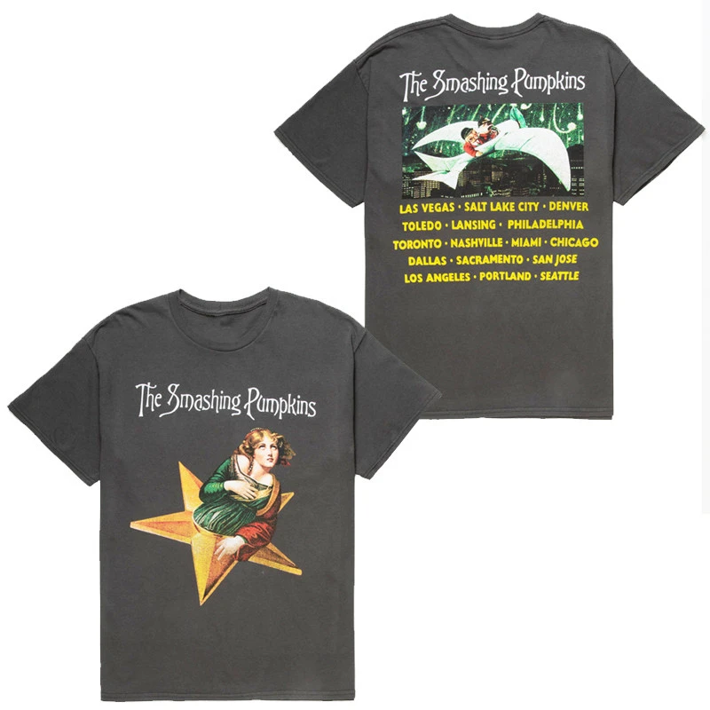 Klassisches The Smashing Pumpkins Rock Classic Retro Band T-Shirt aus Baumwolle mit Grafikdruck für Männer und Frauen, Sommer-Streetwear