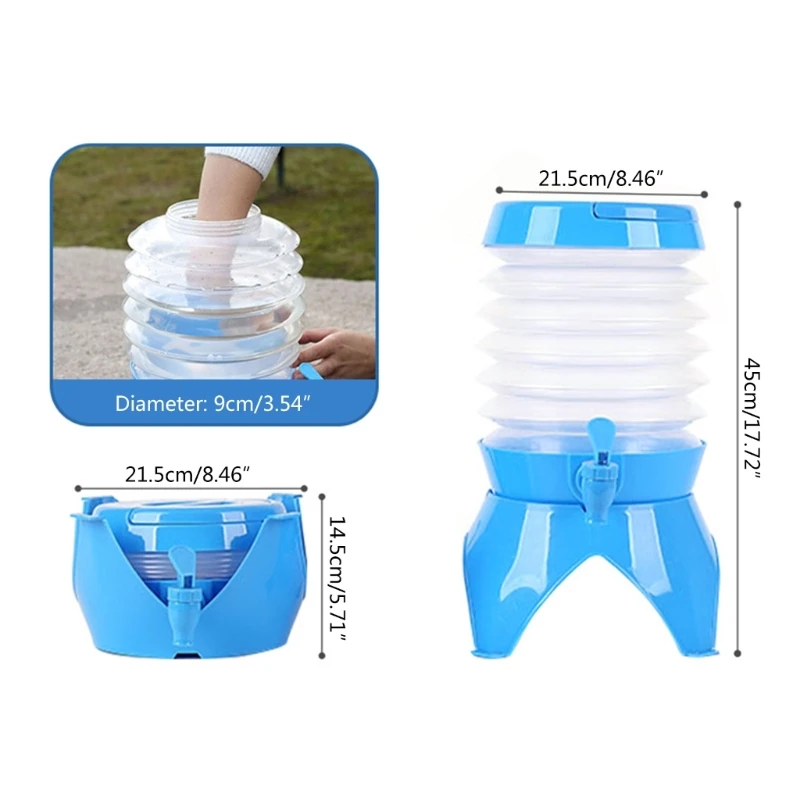 Water Storage Carrier 3.5L 5.5L 7.5L 9.5L Water Tank Container Bucket Tap Collapsible Jug Canteen