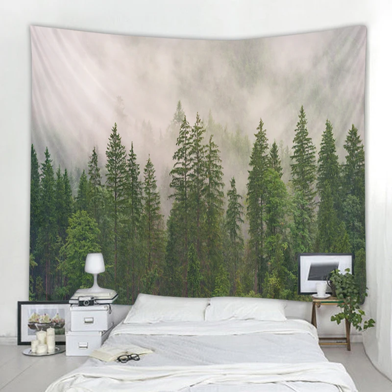 Tapestry Decorations Large Forest Landscape Decorative Tapestry Hippie Bohemian Gypsy Wall Decor Bedroom