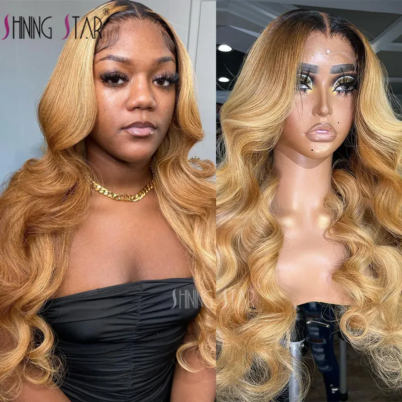 

180% HD Transparent 13X4 Lace Frontal Wig Human Hair Honey Blonde 13X6 Lace Front Wigs For Women Curly Wig Body Wave Lace Wigs